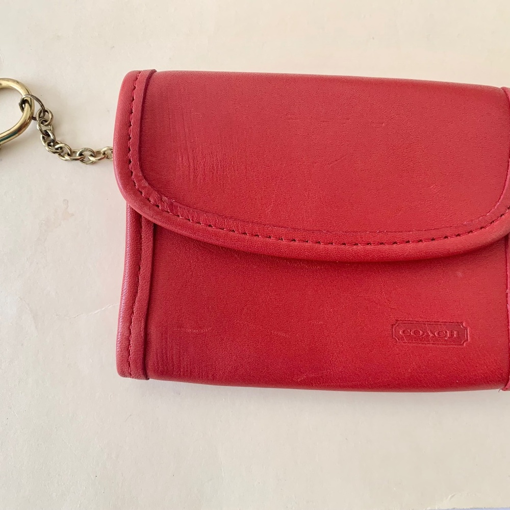 Coach Vintage Red Leather Pouch Wallet